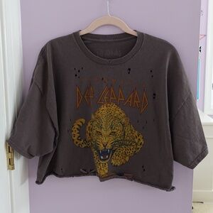 Alatr'd State 1983 Tour Def Leppard Distressed Gray Top